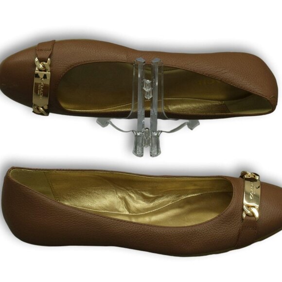 EUC Coach  Bianca Brown Leather Round Toe Slip-On Ballet Flats EU 38 - Picture 1 of 7